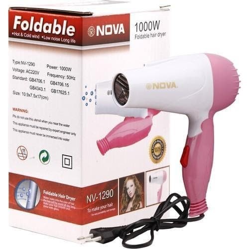 Hair Dryer Nova N-1290 Pengering Rambut Hair Drayer + Gratis Catok Mini Haidi HD-768 Catokan Pelurus Rambut