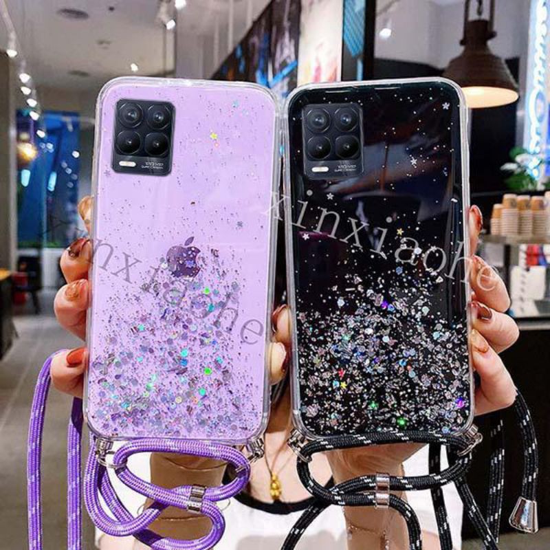 Case Tali Nagita Realme 8 8 Pro Lanyard Glitter Gantungan