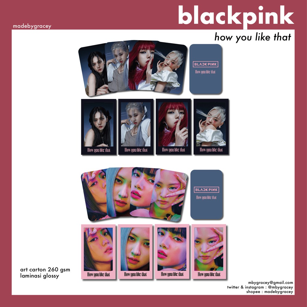 [PO] Photocard Polaroid Blackpink How You Like That Set Jennie Lisa Jisoo Rose