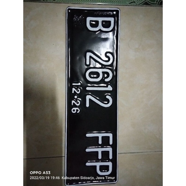 Plat mobil standart 1 pcs ( 1 biji )ber logo korlantas polri