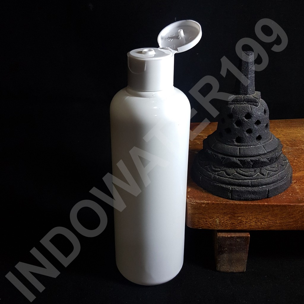 BOTOL PLASTIK 250 ML PUTIH TUTUP FLIPTOP PUTIH MINIMAL 5 PCS