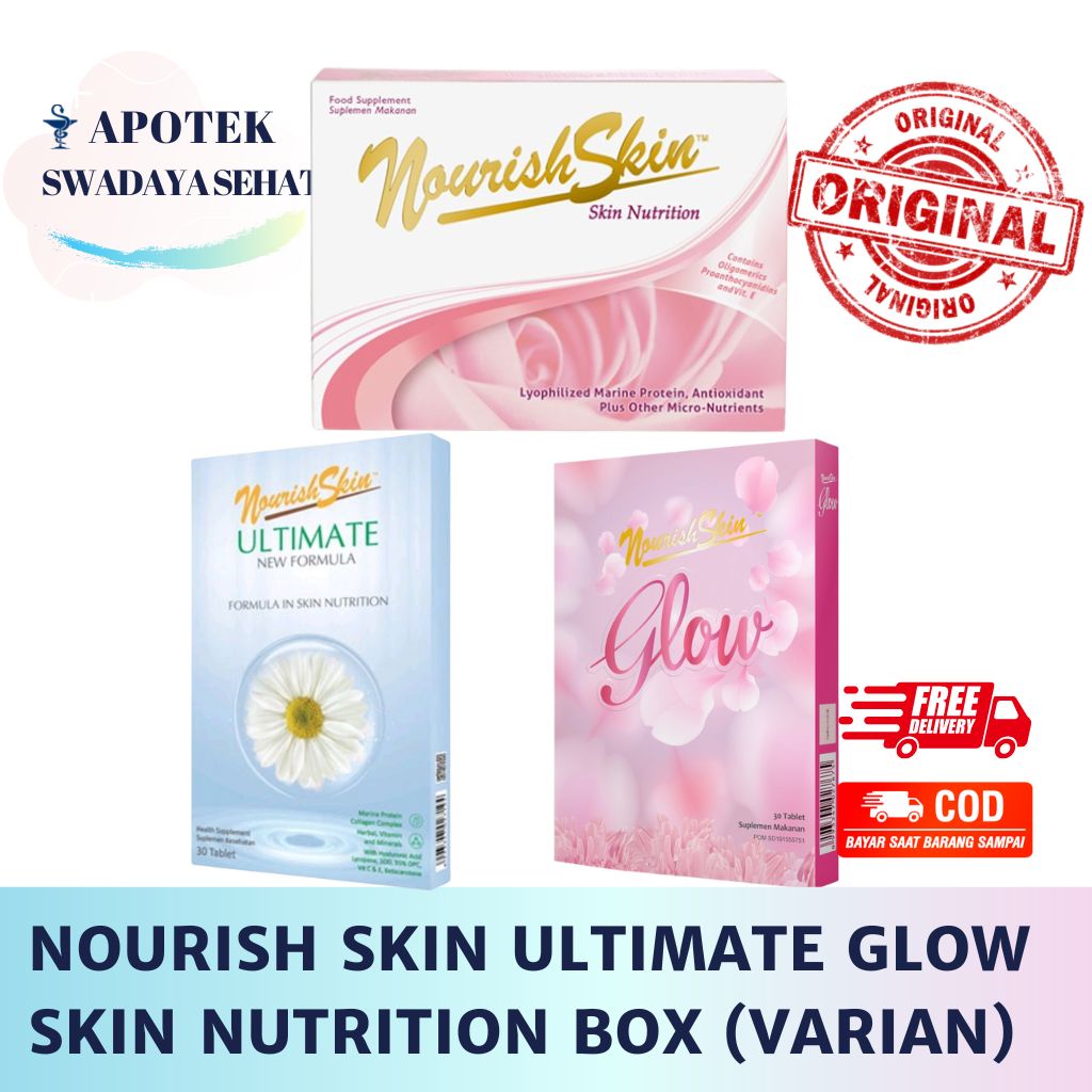 NOURISH SKIN ULTIMATE SKIN NUTRITION GLOW Box Isi 30 - Vitamin Isi 15 Untuk Nutrisi Kulit Flek Hitam Antioksidan Nourishskin Nuriskin