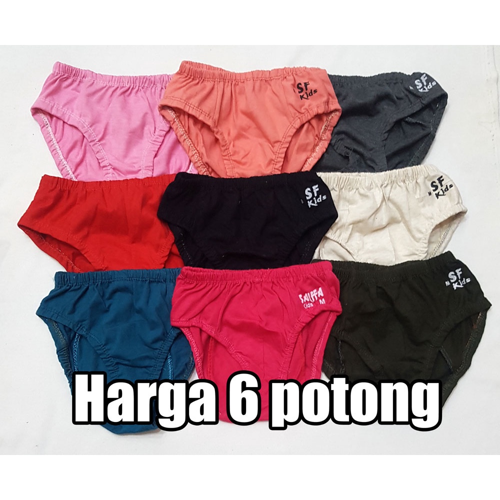 Celana Dalam Anak Cewek Polos harga per 6 potong Bahan katun langsung dari konveksi