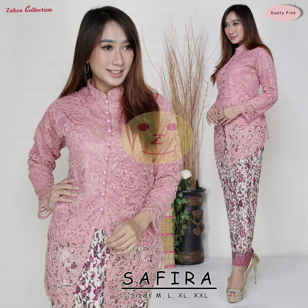 Set Kebaya Brukat Safira Aneka Pilihan Warna Cantik