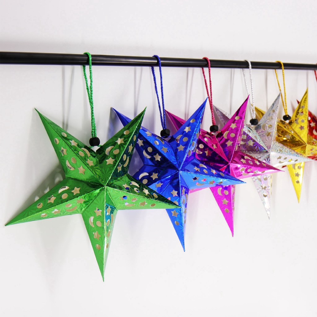 30cm Hanging Paper Star Festival Lampshade Wedding Birthday Party DIY Decoration Christmas Ornaments