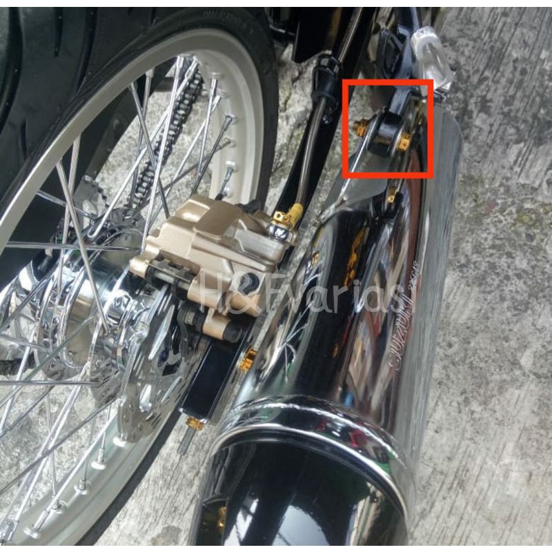 Baut Pegangan Knalpot plus Mur Suzuki Satria Fu Rider Probolt Original Stainless Thailand