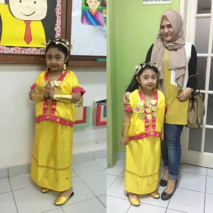  Baju  adat sulawesi baju  bodo anak2  set komplit Shopee 