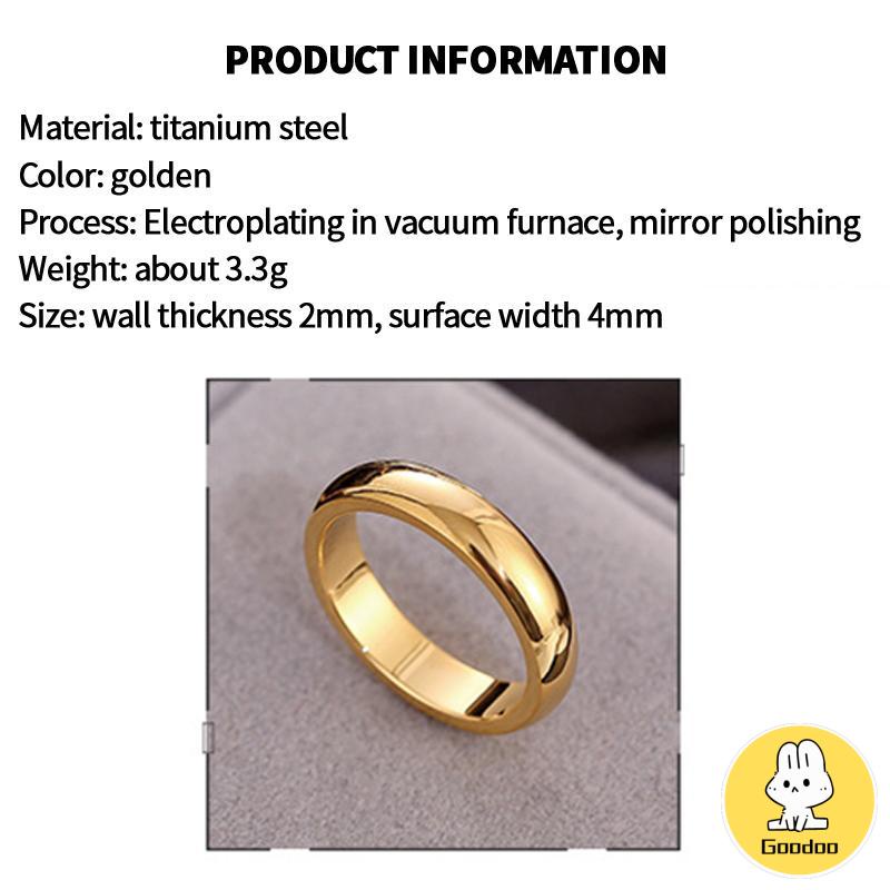 Asli 375 Grade Stainless Steel Couple Ring Titanium Gold Ring Hadiah Hari Valentine -Doo