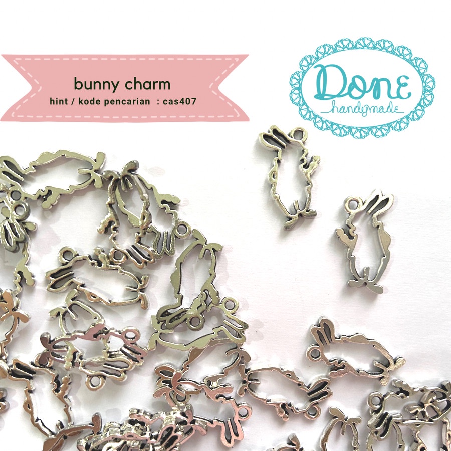 done handymade Bunny charm rabbit dekorasi kelinci easter paskah alice in the wonderland cas407