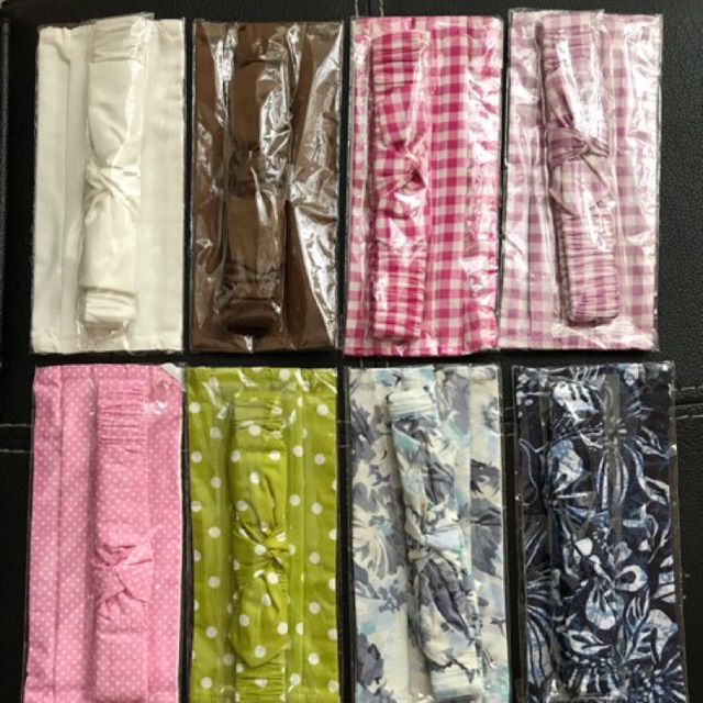 MASKER KAIN HIJAB DAN BANDANA/bando KARET polos dan motif