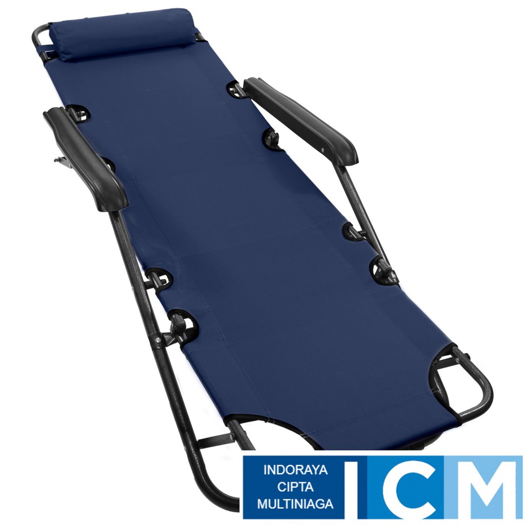 Kursi Lipat Santai Berjemur Lounge Chair Navy Blue