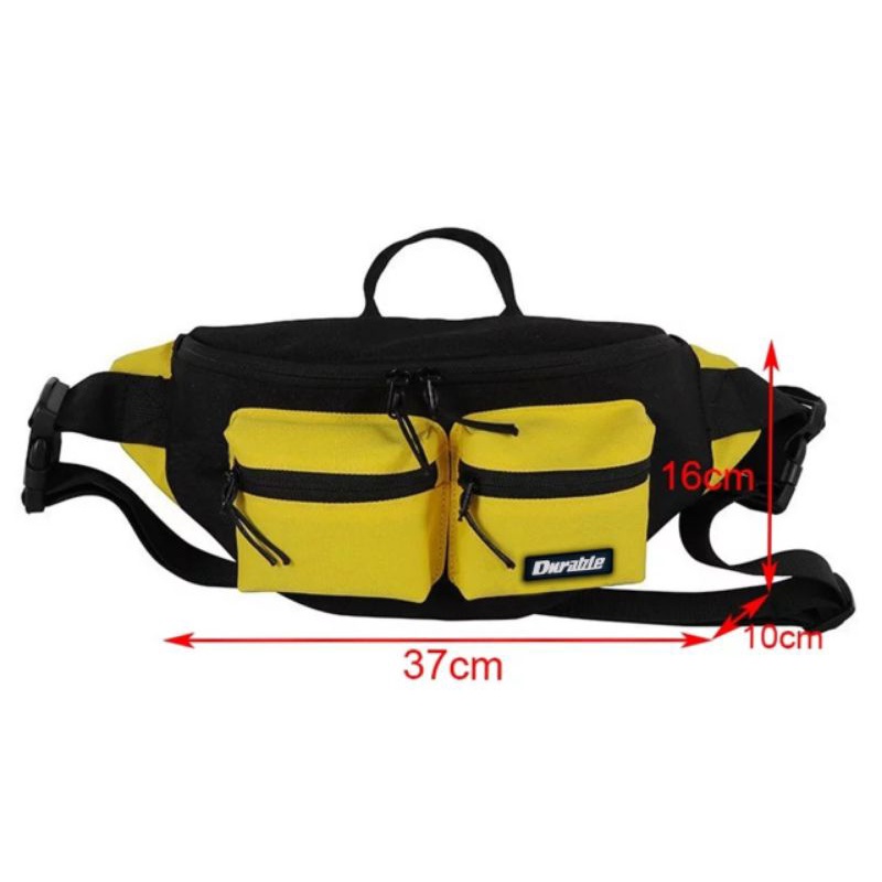 Durable fanny pack tas pinggang 2 Saku Tas Pinggang Pria Tahan Air Paket Fanny Tas Dada Modis Tas Selempang Olahraga Luar Ruangan Tas Sabuk Pria Travel Kasual Tas Pinggang Hip