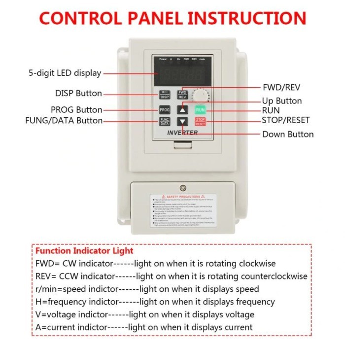 3 Phase Inverter VFD Frequency Motor Drive Speed Controller 2.2KW 3HP