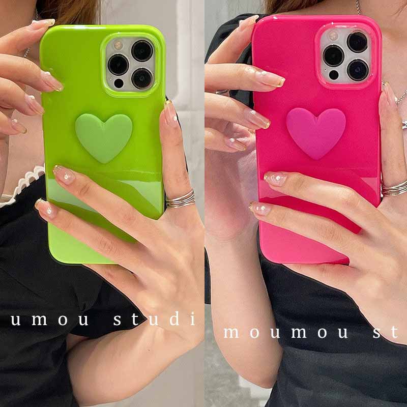 Soft Case Pelindung Motif Hati Warna Permen Untuk Iphone 13 7 8 SE 2020 7P 8Plus X XS XR 11 12 Mini Pro Max