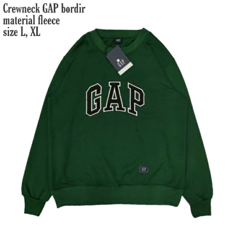 sweater crewneck pria GAP logo bordir premium