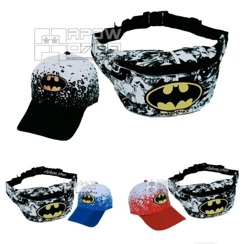 KSO_BAG - Tas Selempang WaistBag Anak Laki-Laki 2In1 Terbaru 2021 Motif Carakter BATMAN Termurah