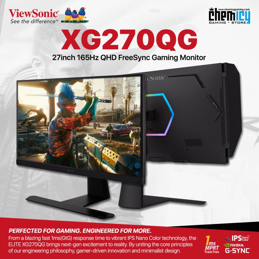 Viewsonic XG270QG 27inch 165Hz QHD G-Sync Native Gaming LED Monitor