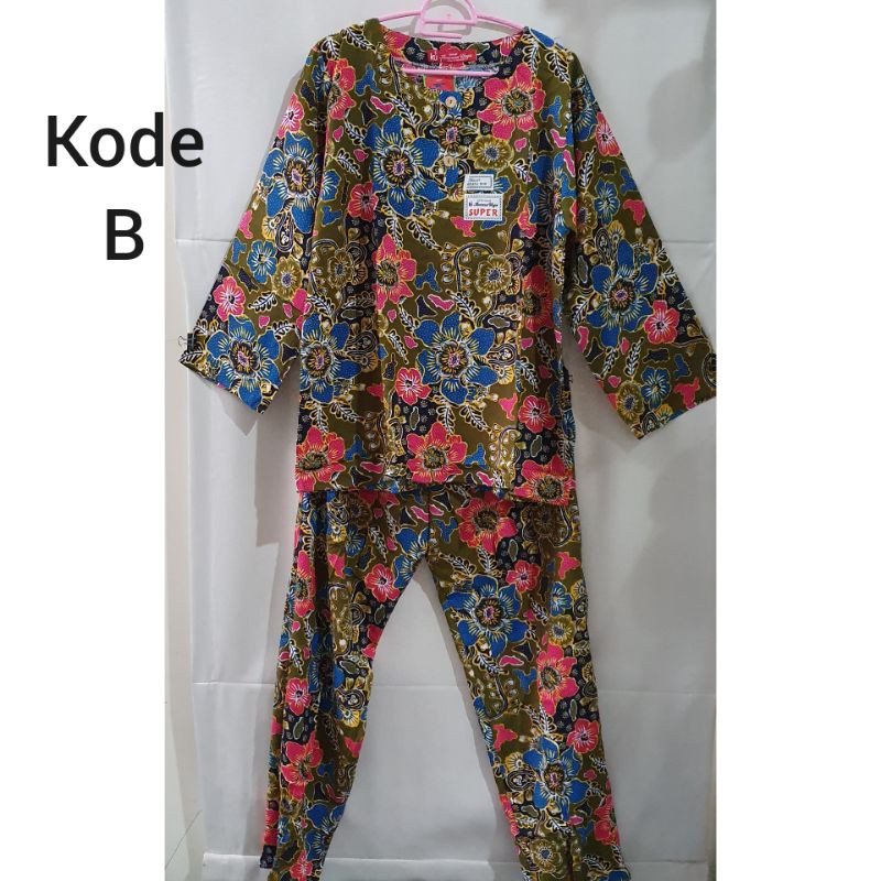 Daster setelan tangan dan celana panjang, kencana ungu label merah