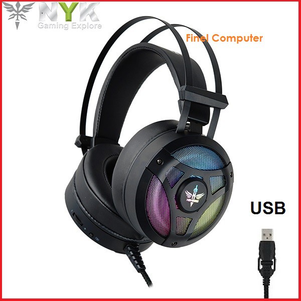 Headset Gaming NYK Nemesis E7 Kratos RGB 7.1 Surround USB - Headphone