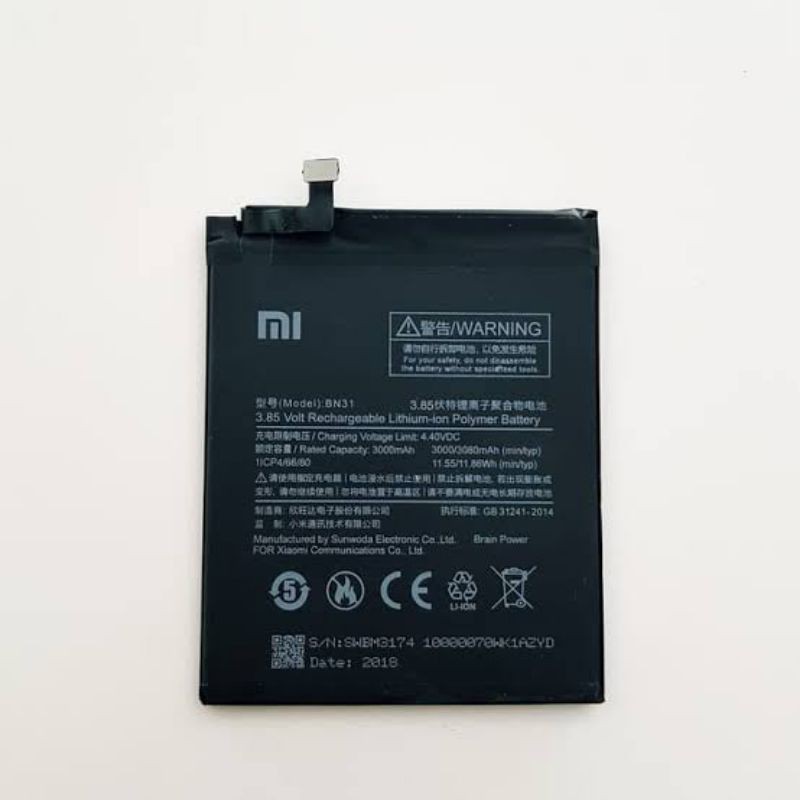 battery baterai batre Xioami redmi note 5a bn31 original