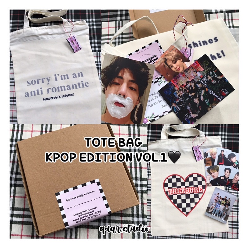 Jual Tote bag Kpop BTSTreasureStraykidsTxtNCTSeventeenEnhypen Vol