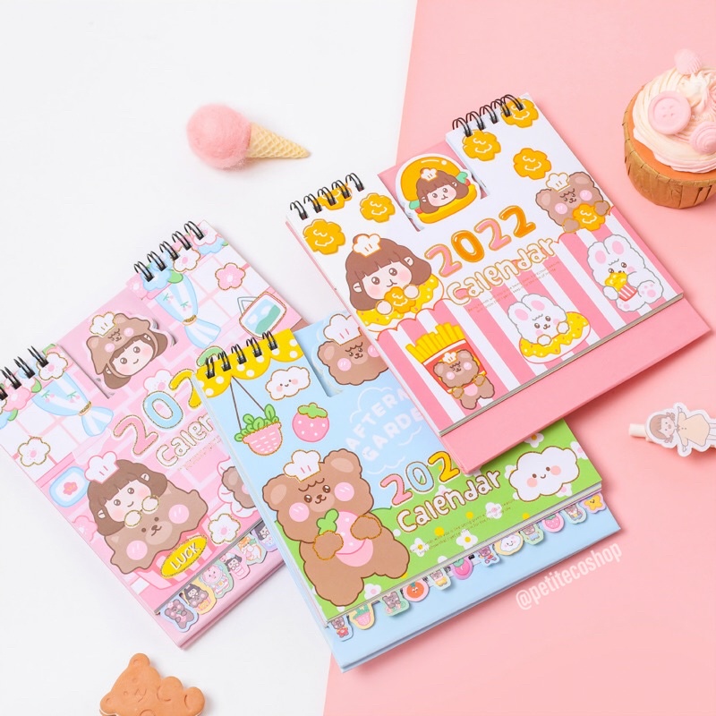 2022 Cute Animals Calendar Kalender Meja Duduk Lucu