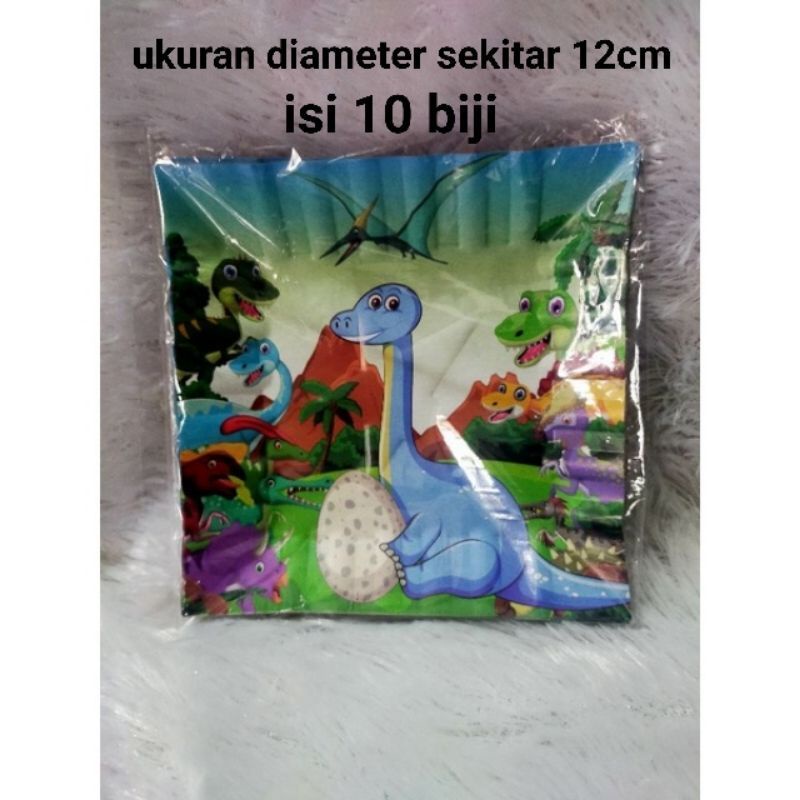 piring kertas kue cake ulang tahun happy birthday hbd ultah karakter dino dinosaur dinosaurus