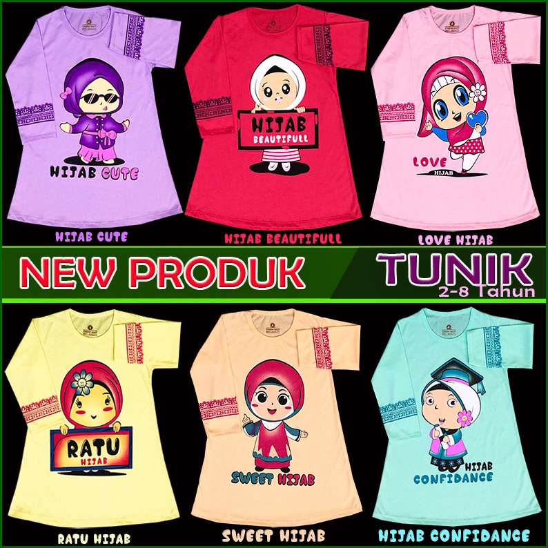TUNIK ANAK 2-8 TAHUN - MOTIF HIJAB