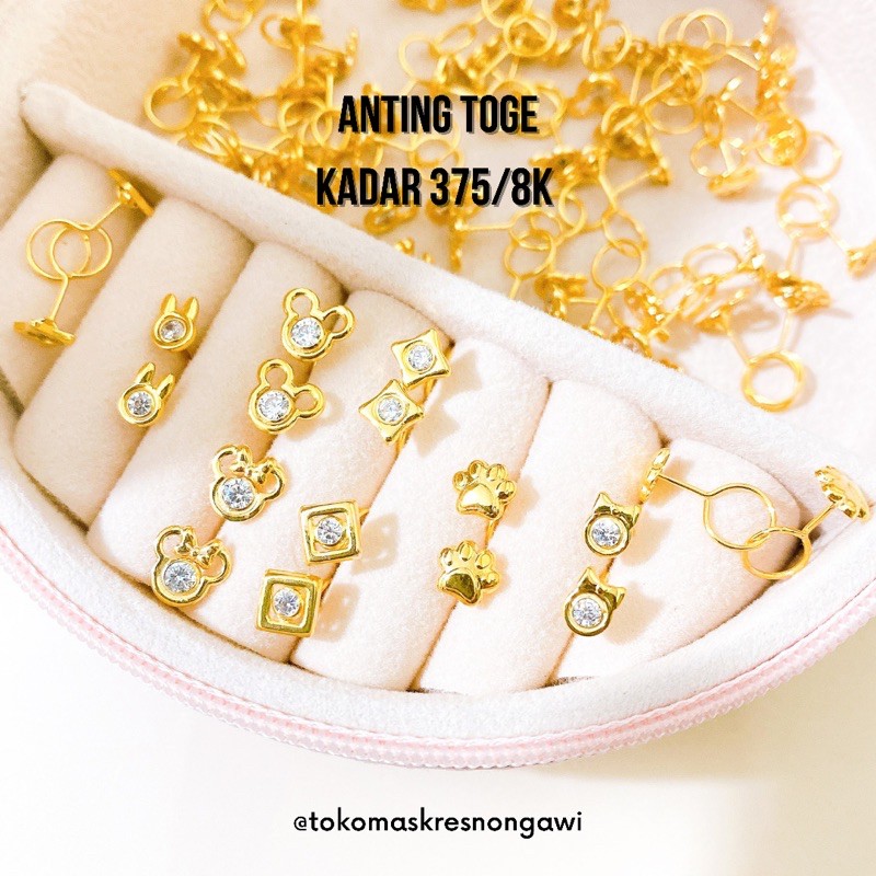 anting Emas toge karakter kadar 375 / 8k TERMURAH