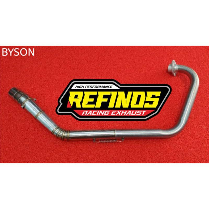 Leher knalpot racing motor byson original refinos stainless diameter inlet 50 mm/2 inches