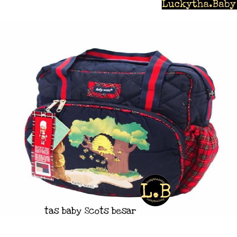 tas baby Scots besar sablon ISEDB 010 / tas traveling Scots / tas bayi besar  baby scot