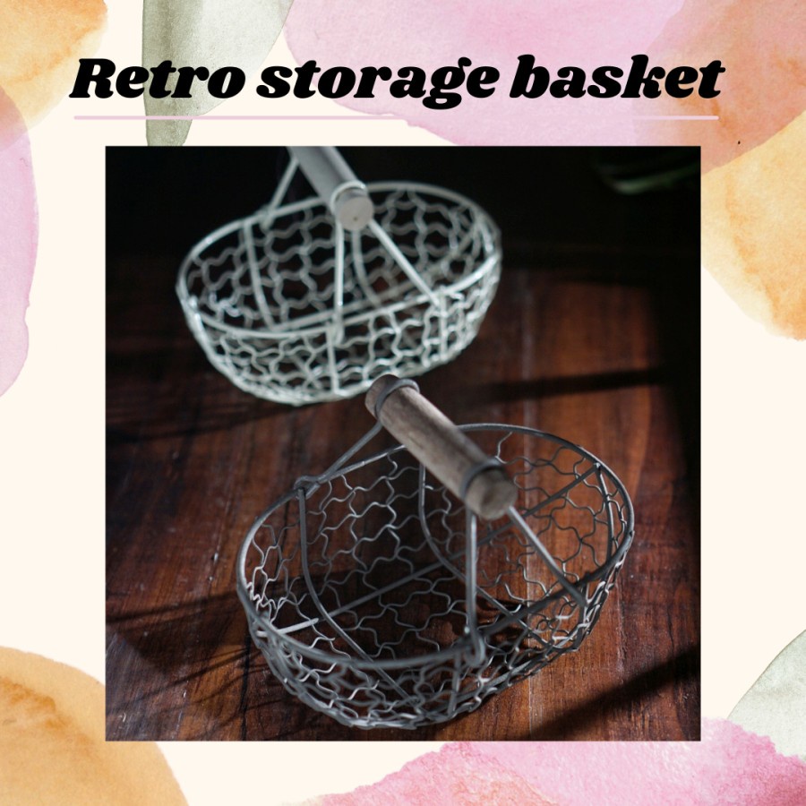 Retro Storage Basket / Keranjang Telur / Keranjang Buah Kecil