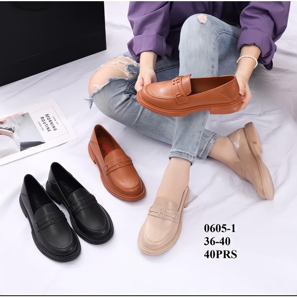 (COD) Sepatu Jelly Karet Wanita Pantofel Hak Balance 0605 1