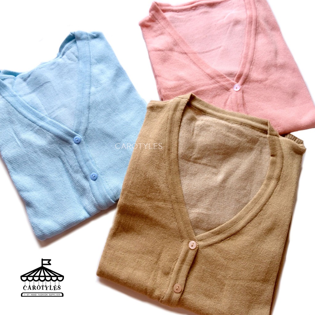 outer CAROTYLES Rajut Polos Wanita Lengan Panjang X6M6 kardigan wanita serbaguna top seller cardigan
