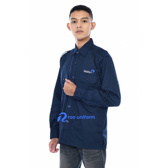 KEPENDUDUKAN 2 BARIS-baju seragam BKKBN tangan panjang kemeja putih tangan panjang karyawan kantor