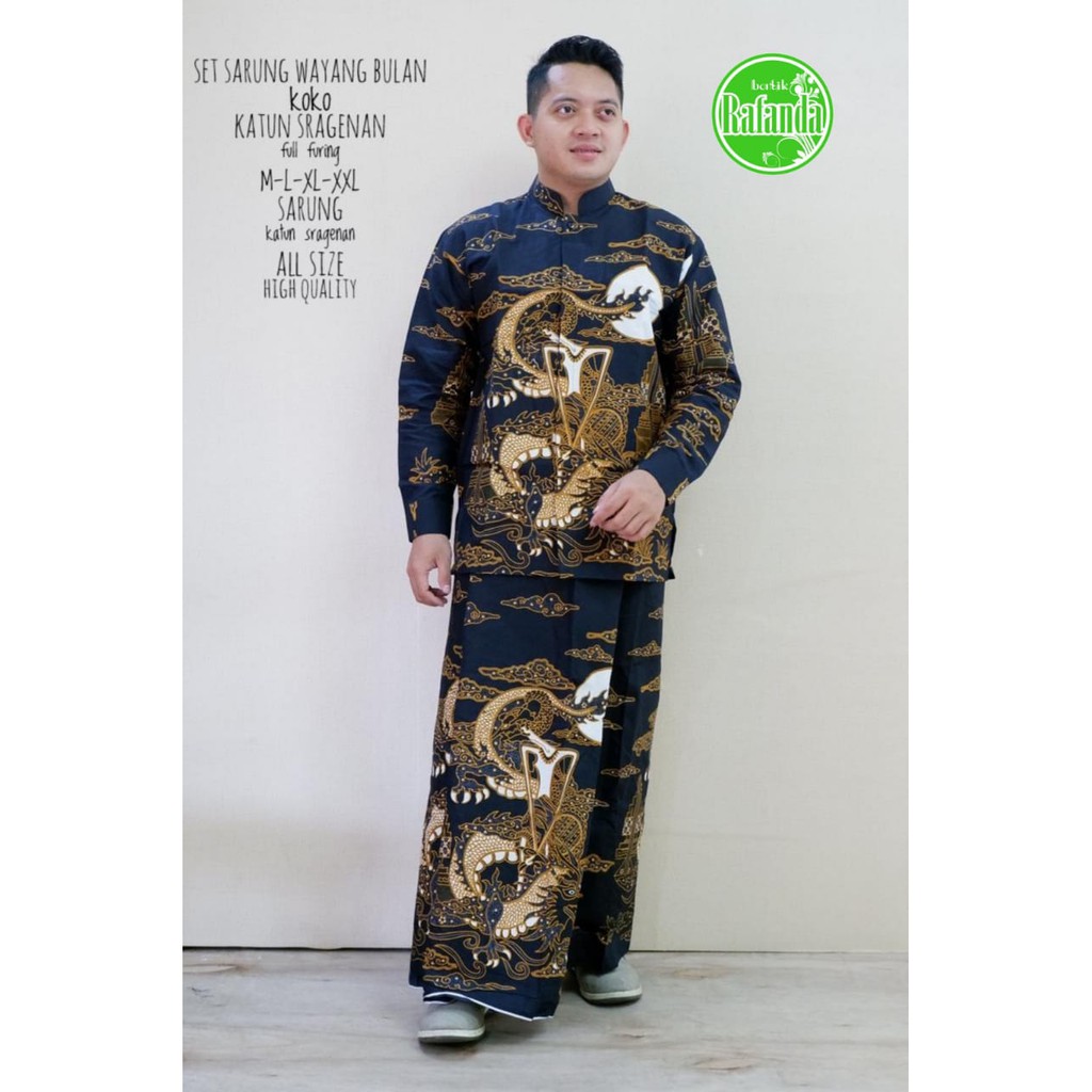 SETELAN SARUNG WAYANG BULAN RAFANDA BATIKSOLOAMANAH BAJU KEMEJA BATIK SOLO PRIA LENGAN PANJANG PENDEK LAPIS FURING ATASAN BATIK PREMIUM MODERN KATUN HALUS MURAI LAWASAN PARANG SINAR ADI PRAKASA PERMATA HITAM WULU SEKTI KOPI MOCA ARFANA NAVY MARENO UKAIL