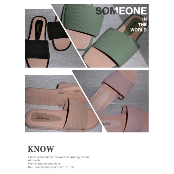 Sendal Slop Motif Rajut Wanita Sandal Karis 2042