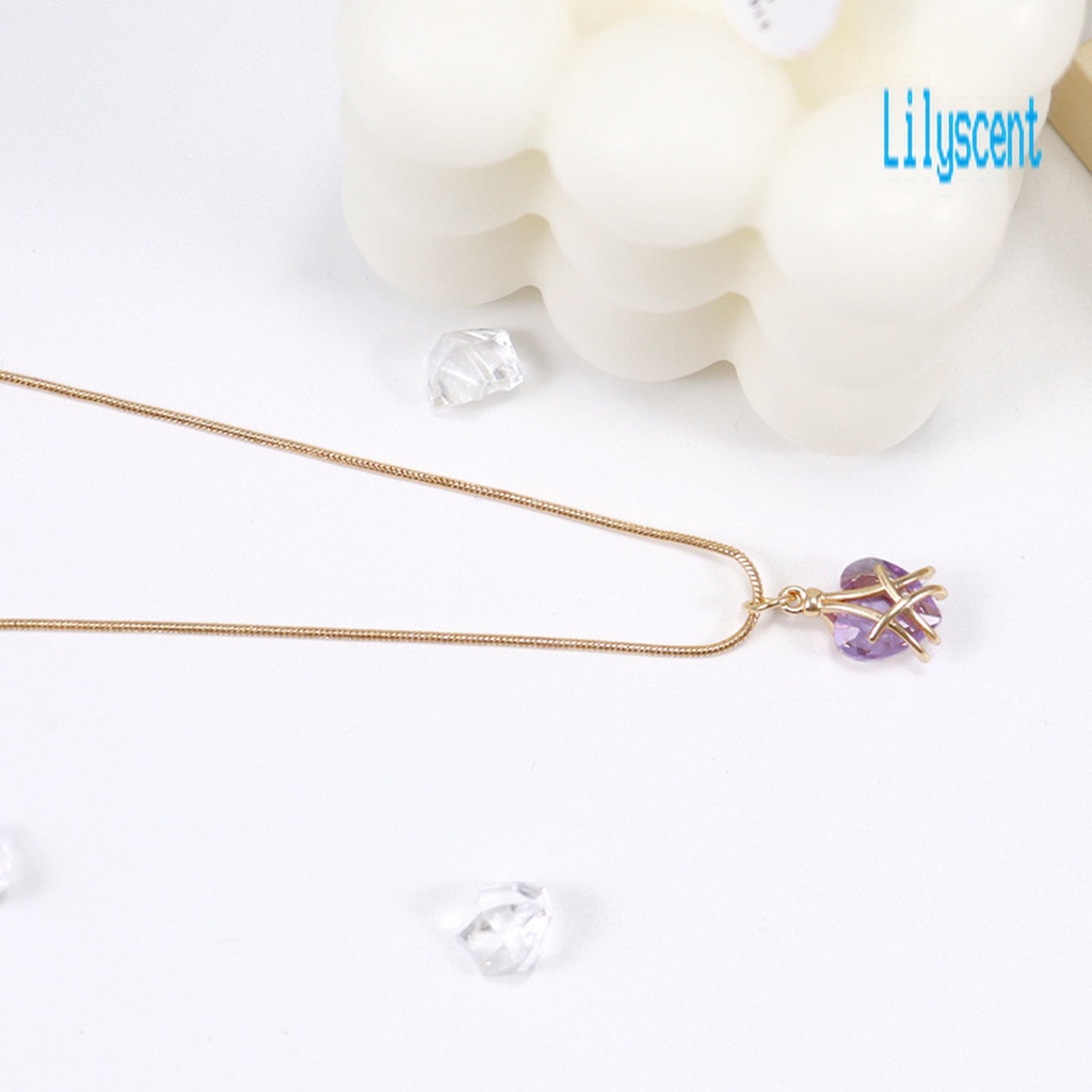 Kalung Hias Liontin Batu Kelahiran Kristal Imitasi Adjustable Untuk Wanita