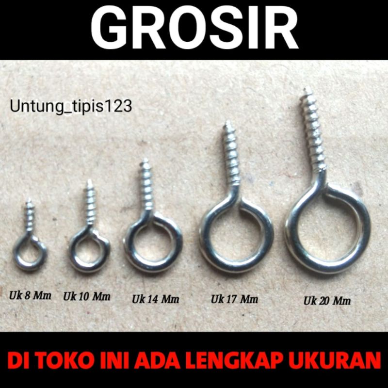 Paku Ulir skrup paku gantungan kunci bahan Souvenir harga satuan Ring paku Sekrup banyak ukuran