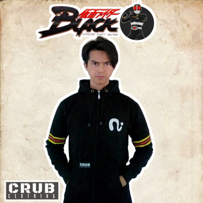 swetter hoodie satria baja hitam