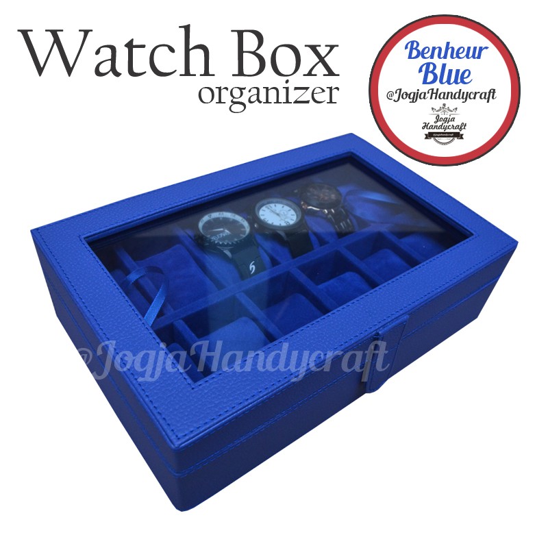 Benheur Blue Watch Box For 12 Watches