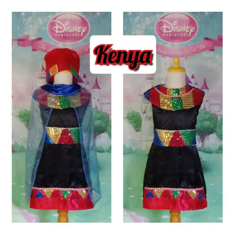 Kostum Cosplay Anak Baju Adat Internasional Tradisional Negara Afrika Timur East Africa Kenya Girl