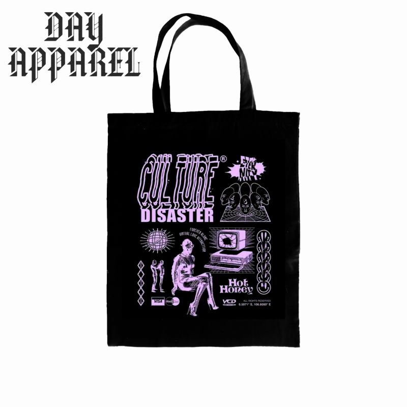TOTE BAG CULTURE DISASTER - TOTE BAG AESTHETIC PRIA WANITA - TOTE BAG RESLETING