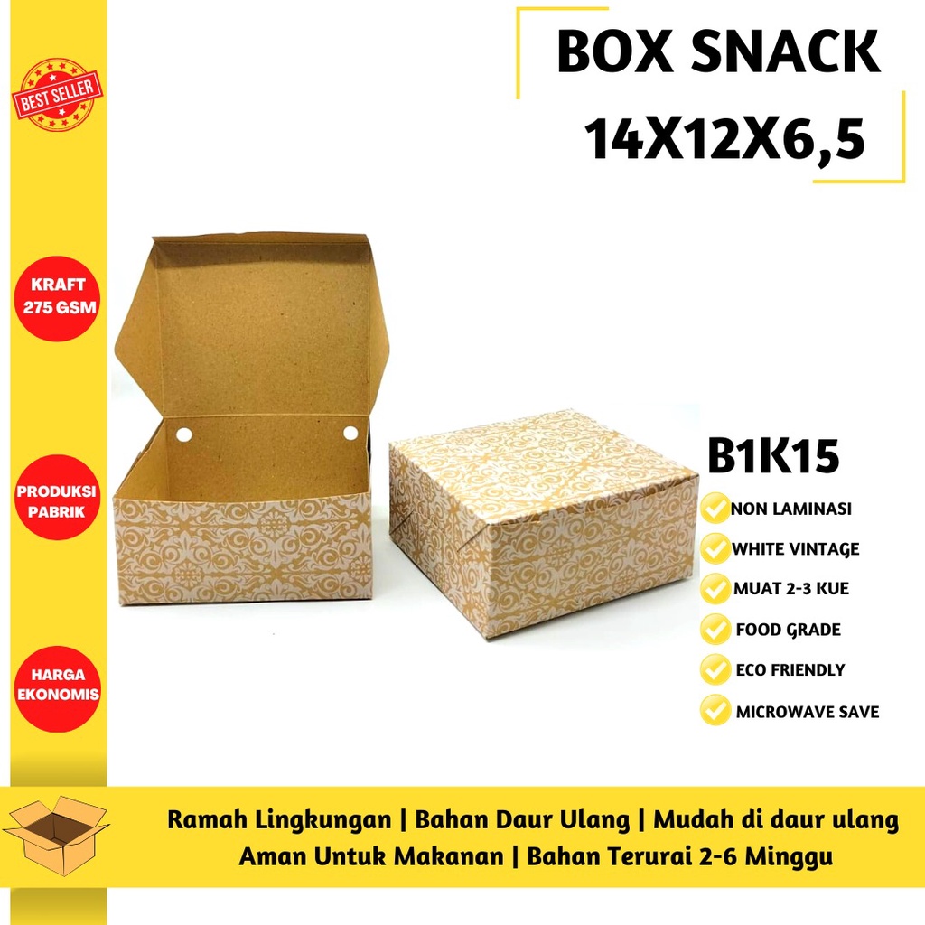 Box Snack Dus Kue Snack Box 14x12 (B1K15-14X12X6.5 Cm)