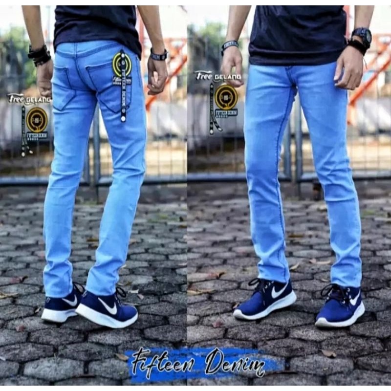 [ BAYAR DI TEMPAT/ COD ] - FIFTEEN celana jeans pria - jeans skinny pria - jeans pensil pria - jeans slim fit pria - jeans original - jeans panjang pria