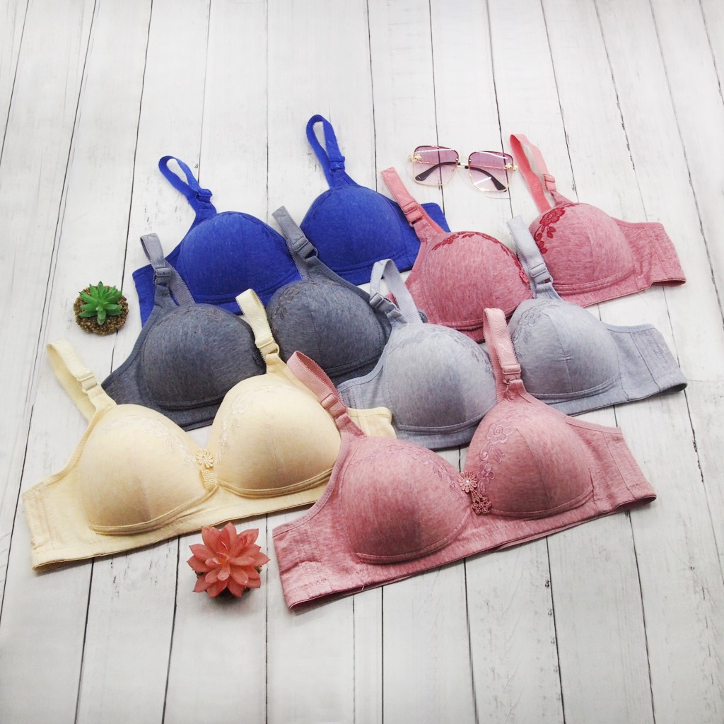 [COD]#6008 Jumbo bh wanita 42-48C tanpa kawat bra cewe murah ukuran besar import bahan halus