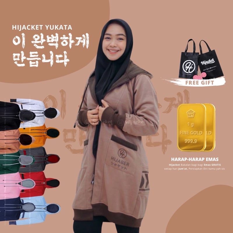 ✅Beli 1 Bundling 4✅ Hijacket YUKATA Original Jacket Hijaber Jaket Wanita Muslimah Azmi Hijab Hijaket