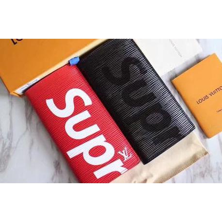 Lucu Dompet Louis Vuitton X Supreme Brazza Leather Wallet Terbatas