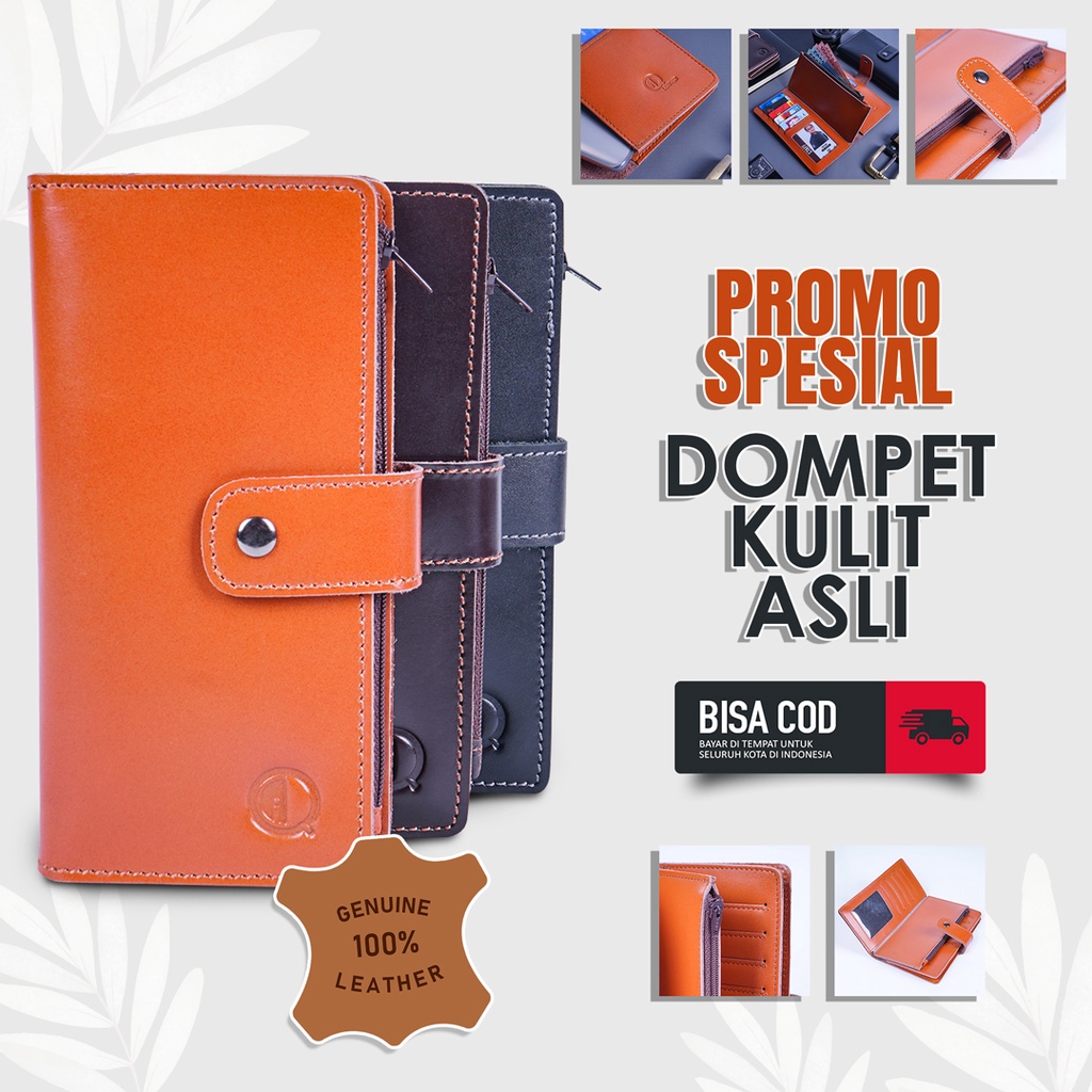 Dompet Panjang Kulit Asli  Dompet Kulit Pria Dompet Panjang Kartu Pria Lipat Kulit Sapi Asli Original FO17 PRODUK PREMIUM COD