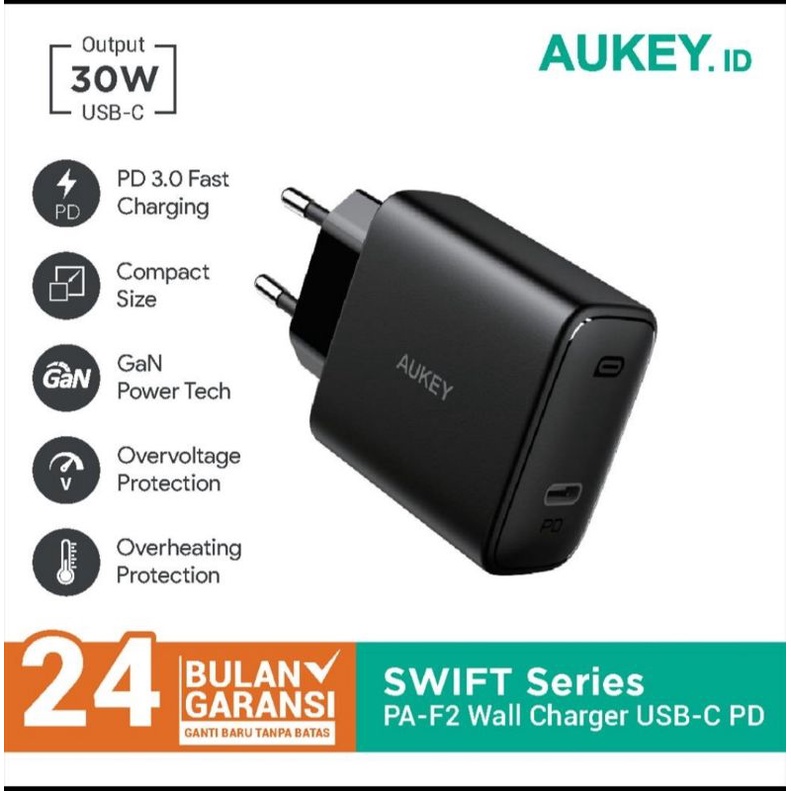 CHARGER AUKEY PA-F2 SWIFT SERIES 30W PD CHARGER-500481